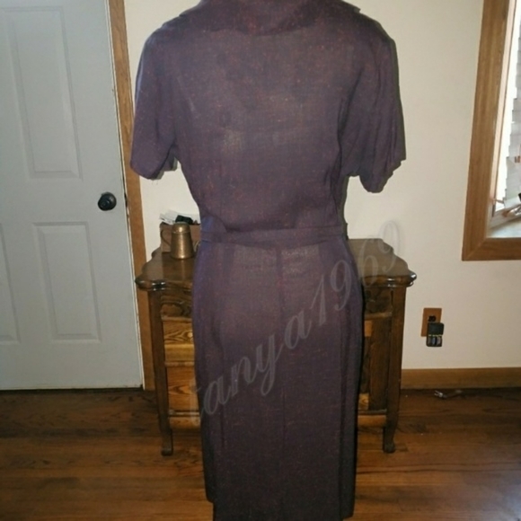 Vintage 50s 60s lightweight linen dress - Picture 3 of 5